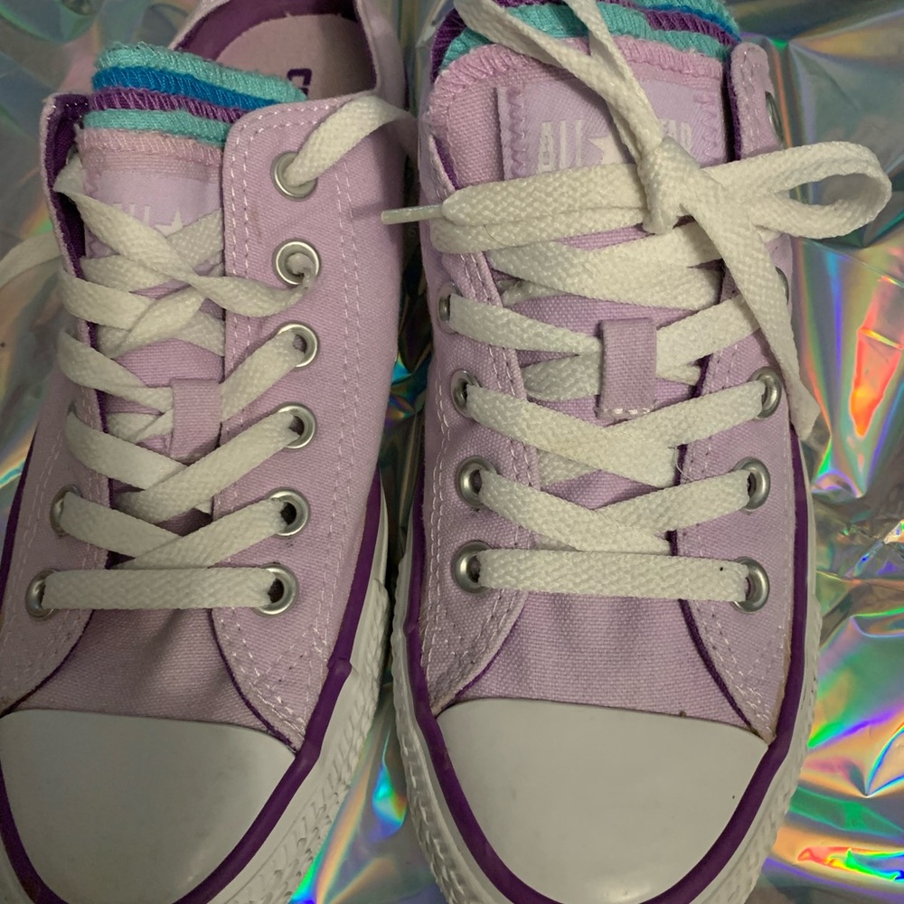 Lilac Canvas Sneakers with White Laces